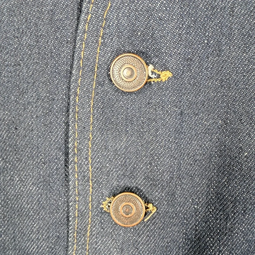 Vintage Dark Wash Denim Vest Mens Medium 38-40 Blue Cotton Blend Waistcoat